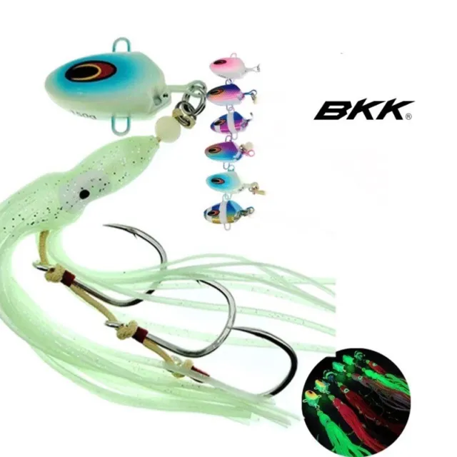 2/5 x Baited Octo Jigs 100g 200g BKK Slow Pitch Jigging Snapper Dhu Reds Trout
