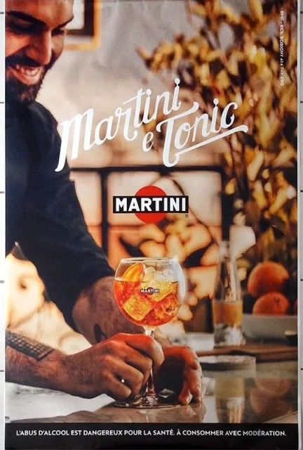 Affiche Publicitaire "Martini E Tonic" (Mod Rosso#2) Grand Format 120x175 Cm