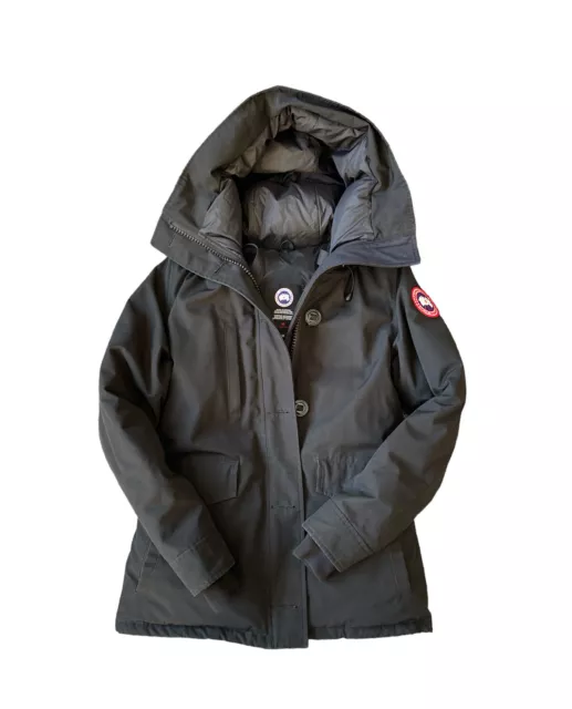 Canada Goose Women Parka Rideau Down Jacket S Small Black hood Authentic 3800L