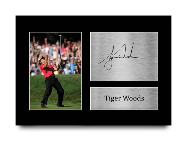 Tiger Woods Signed Pre Printed Autograph A4 Photo Gift For a Golf Fan