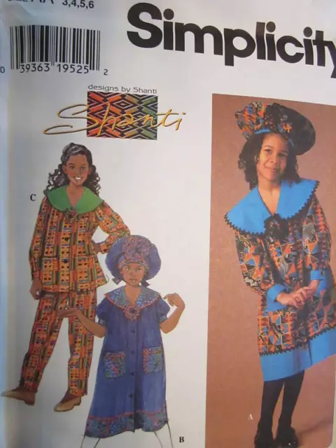 7367 Uncut Simplicity Cartamodello Ragazze Afrikan Vestito Top Pantaloni Hat Da