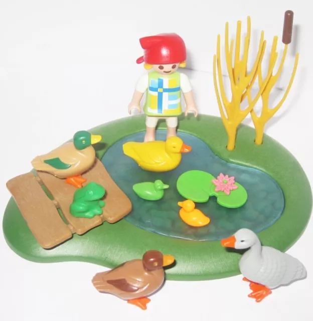 Playmobil TEICH Mädchen Kind Enten Gans Schilf Ententeich 5113