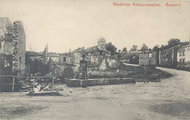 54-CPA German / Bremenil (Meurthe-et-Moselle) Ruins / 1916 / Superb