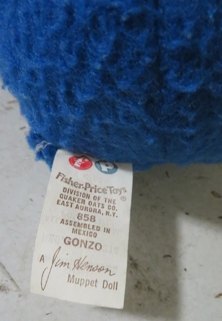Vintage Fisher Price The Muppets 14” Gonzo Plush Toy #858 Stuffed Doll Rare 7