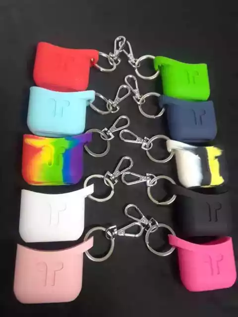 3 Fashion Silicone Key Chain Cases for Apple AirPod [Email 2nd/3rd Color Choice]