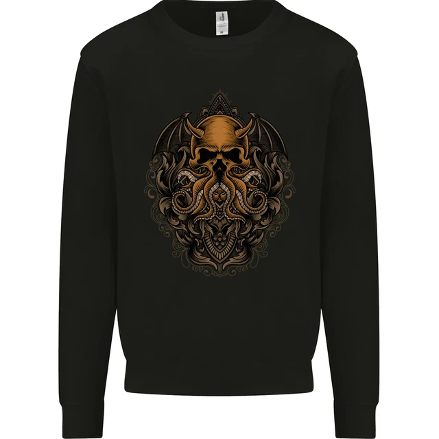Cthulhu Octopus Kraken Devil Skull Demon Mens Sweatshirt Jumper