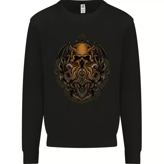 Felpa da uomo Cthulhu Octopus Kraken Devil Skull Demon