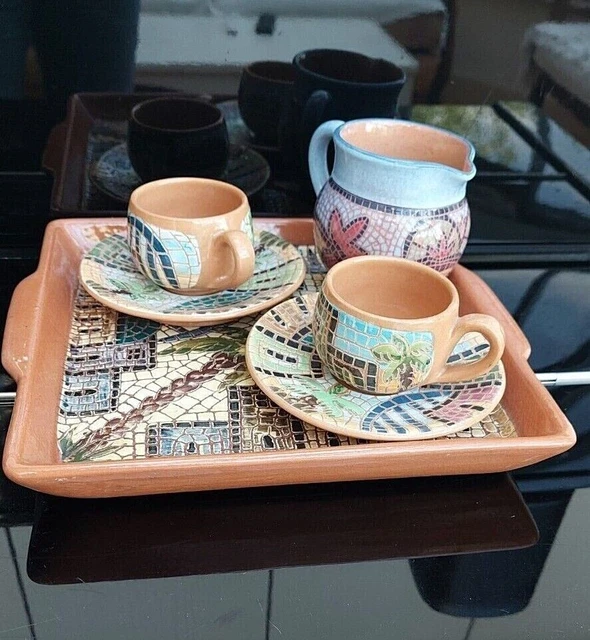 Lot De 4 Tasses à Café Mazagran En Terre Cuite - Déco Vintage Et Naturelle - Signé G