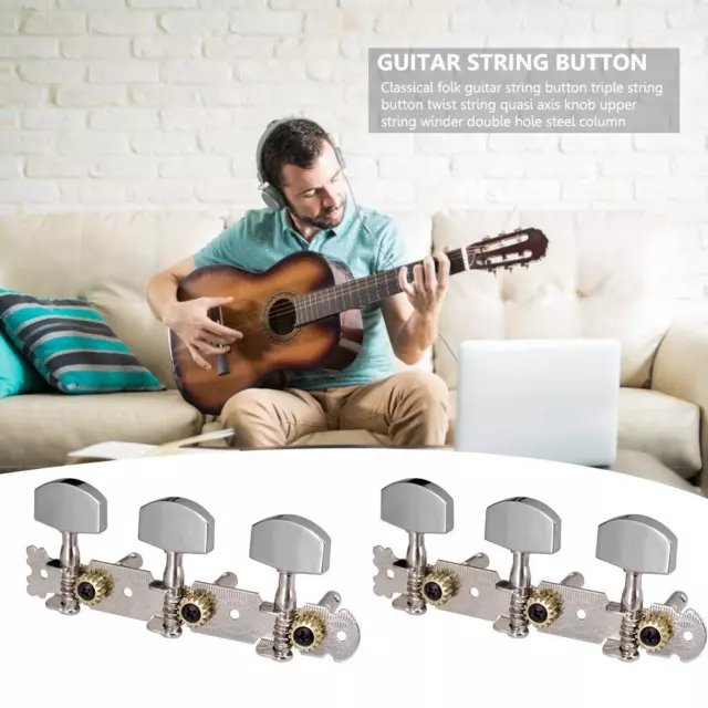 2x Metal Classical Guitar Tuning Pegs Universal Machine Head Key Pegs Tuners