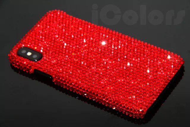 Red Bling Diamond Case Cover For iPhone X XR XS Max 6 7 8 WITH SWAROVSKI ELEMENT