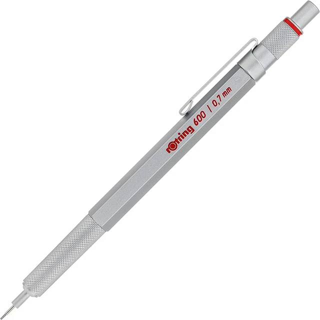 Rotring 600 Drafting Pencil Mechanical Pencil Silver Barrel 0.7 mm Made in Japan