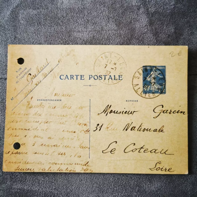 FRANCE CARTES POSTALE Ancienne MARIANNE 1932 Allier - Collection Timbre ...