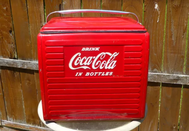 1954 ACTON 201 PORTABLE COKE COCA-COLA COOLER w OPENER TRAY & RARE ORIGINAL BOX