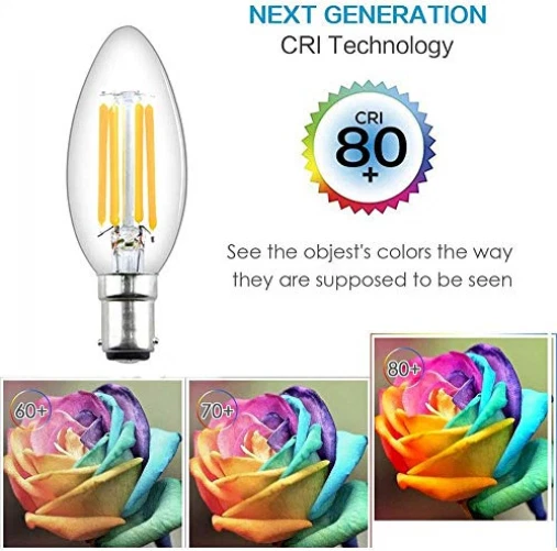 Luxvista 4W B15d Filament LED Kerze Glühbirne C35 5er-Pack B15 dimmbar 7