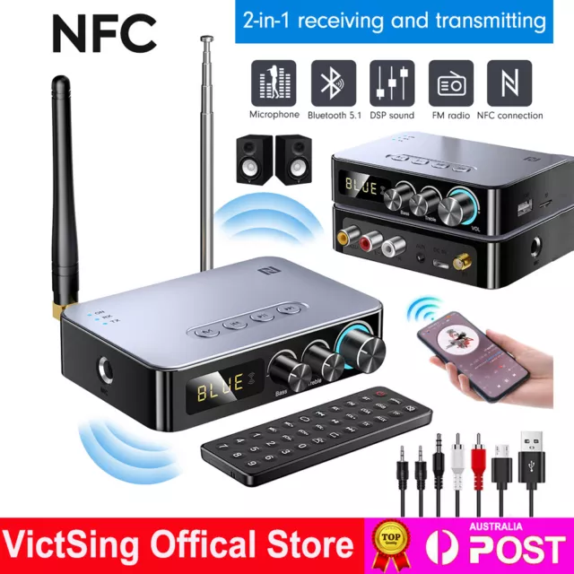 NFC Bluetooth Transmitter Receiver Audio Adapter For TV Home Stereo Headphones