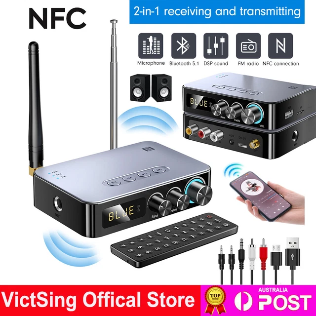 NFC Bluetooth Transmitter Receiver Audio Adapter For TV Home Stereo Headphones