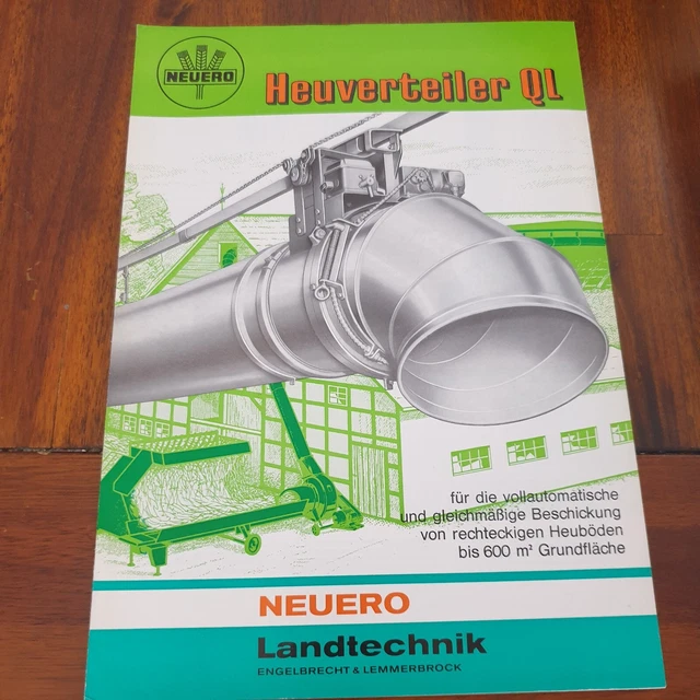 NEUERO 1972 Heuverteiler QL Schlepper Traktor Prospekt Landmaschinen c