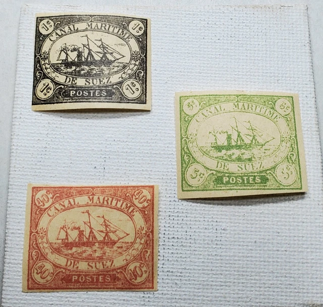 EGYPT CANAL MARITIME De Suez Postage Stamps Set Of 3 B6/79 $1,400.00