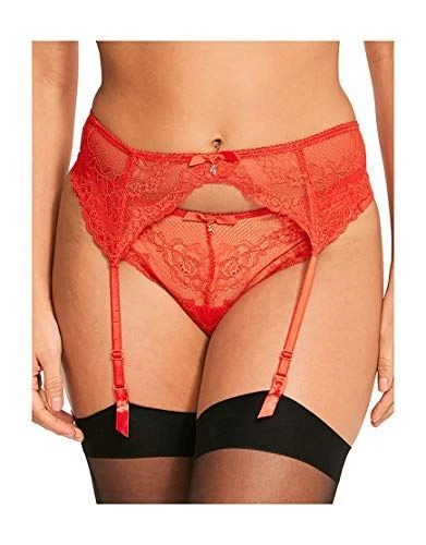 Gossard Donna Superboost Sospensione Pizzo Giarrettiera, Rosso (Rosso Peperoncino), XL