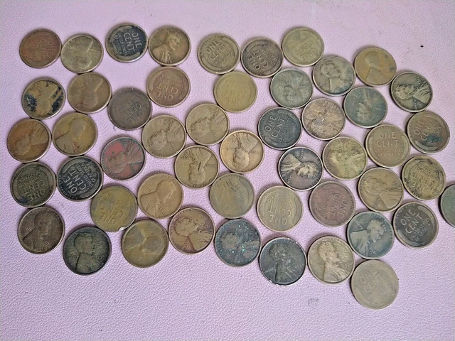 1920 S Lincoln Wheat Cent / Penny  LG   Roll of 50  Coins Lot 50-500