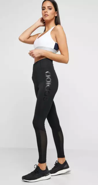 Adidas Climalite Training D2M High Rise Logo Leggings Black Womens Size Medium