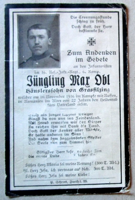 Sterbebild 13. Res. Inf. Rgt.
