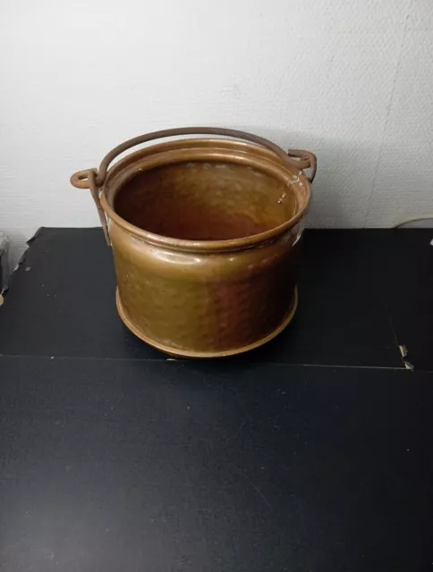 Ancien Chaudron En Cuivre D.21cm  Marmitte Cocotte