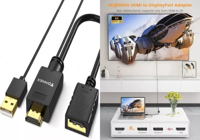 Adattatore HDMI a DisplayPort, 4K@60Hz 15CM a DisplayPort