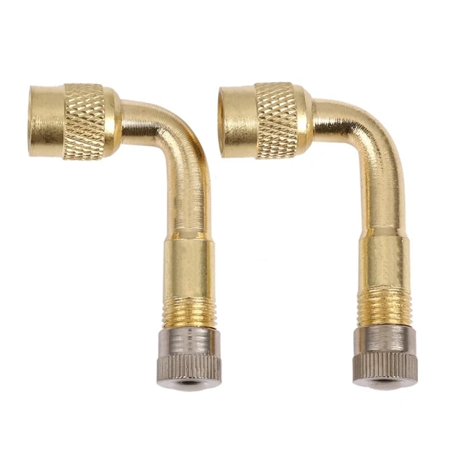 2 pz Pneumatico Estensione Ottone 90 Gradi Universale per Camion Auto Moto G7D9
