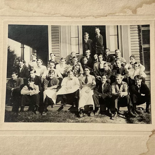 Antique Cabinet Card Group Photograph Handsome Young Men Happy Affectionate