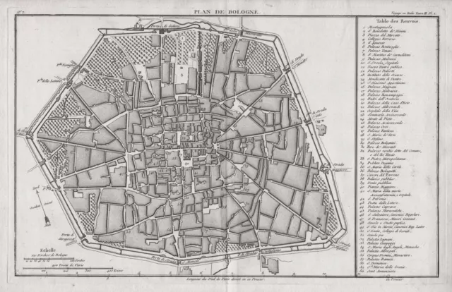 Bologna Emilia-Romagna Italia Kupferstich Lalande incisione engraving