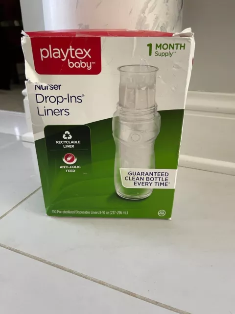 PLAYTEX BABY Bottle 100 Count Nurser Drop-Ins Liners 8-10oz NEW