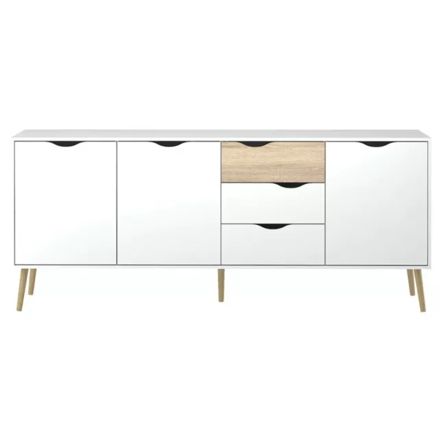 Tvilum Diana 77" Sideboard in White and Oak Structure - Engineered Wood 2