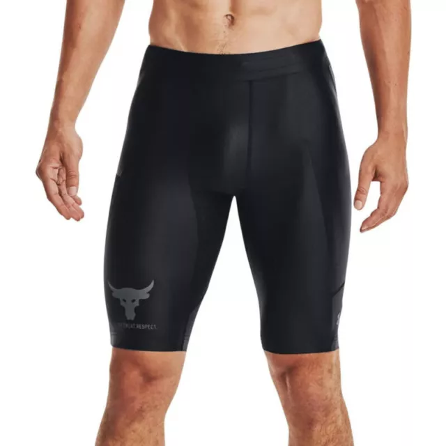 Pantaloncini a compressione Under Armour UA HeatGear Project Rock Iso Chill da uomo neri