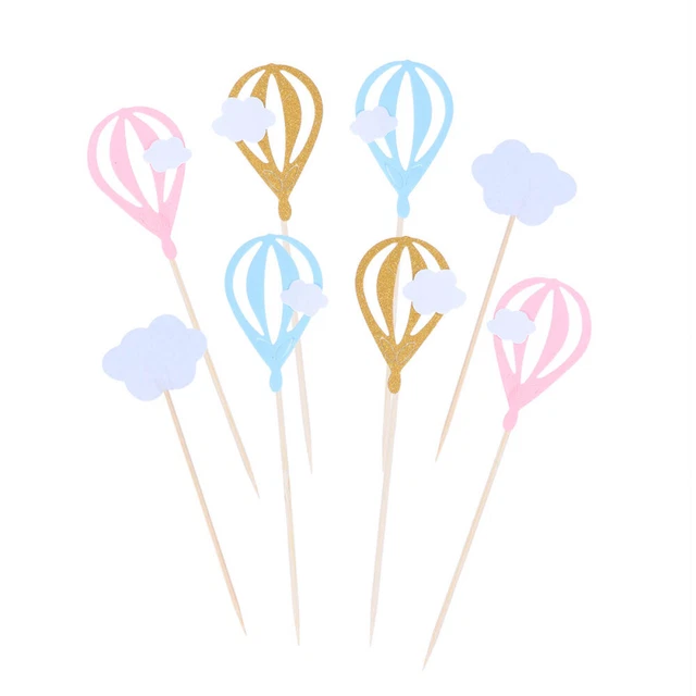 30 pz mongolfiera bambino bambù cupcake topper viaggio festa a tema