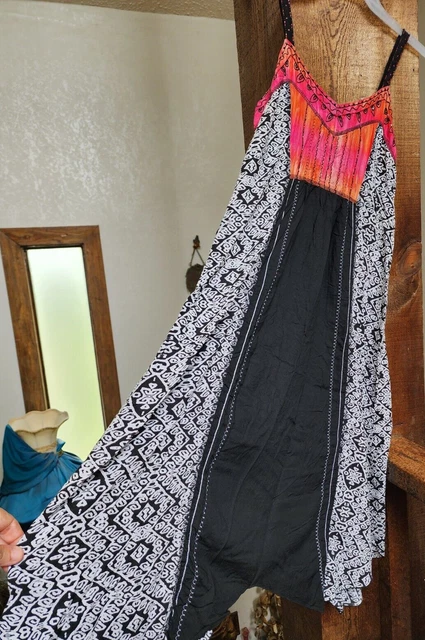 Krista Lee Boho Sundress Embellished Size S Artsy Hippie