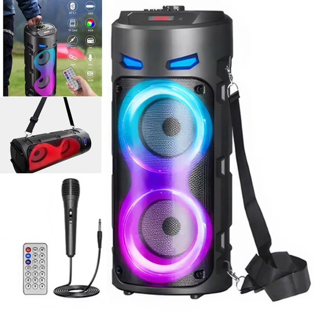 WIRELESS PORTABLE BLUETOOTH Speaker with Mic Subwoofer Bass Party ...