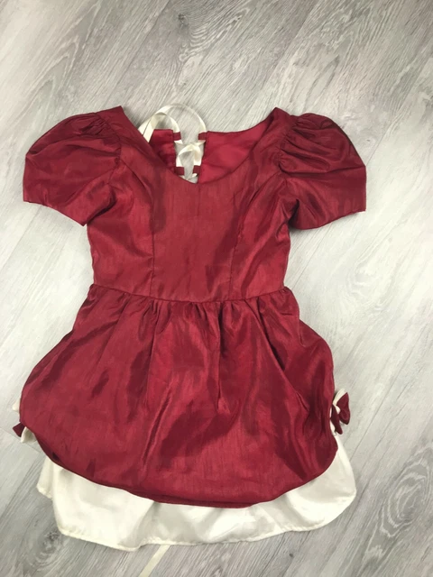 Abito da damigella d'onore vintage anni '80 bordeaux e bianco anni '80 - abito elegante / teatro