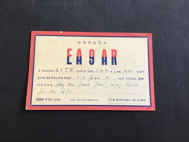 Vintage QSL Radio communication card Spain 1951  R37552