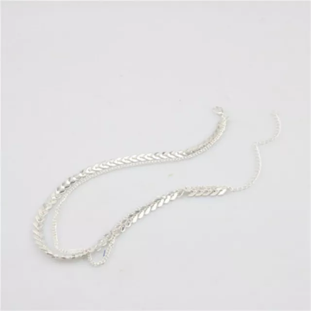 Fashion 925 Silver Gold Choker Chunky Chain Bib Necklace Women Jewelry Pendant