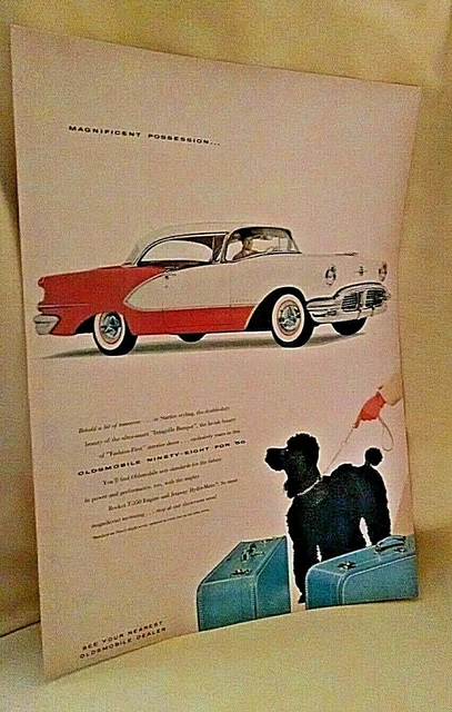 Oldsmobile Ninety Eight 1956 Orange White Advertsing 14 X 10 Kent Cigarettes.