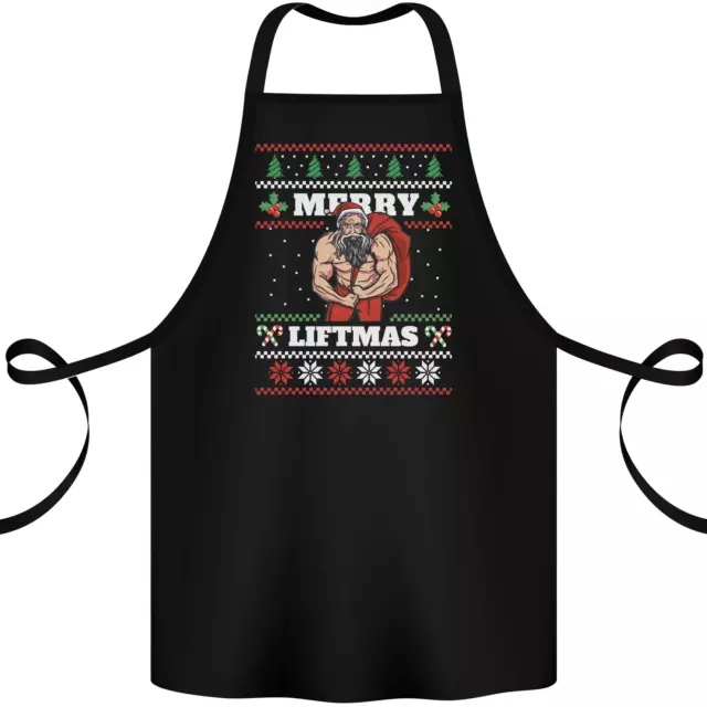 Gym Merry Liftmas Christmas Bodybuilding Cotton Apron 100% Organic