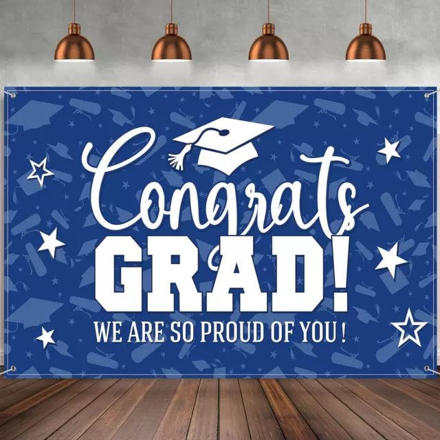 Graduation decorations backdrop banner class of 2024 grad party