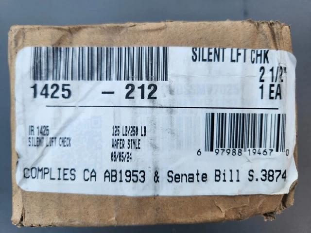 MILWAUKEE VALVE 1425-212 1400 Wafer Silent Check Valve, 2-1/2 in £320. ...