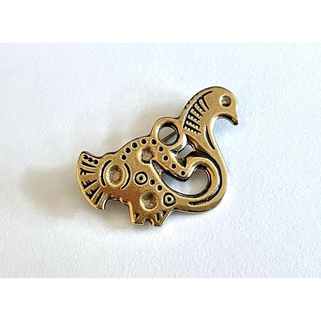 Broche émaillée Sur Cuivre - Oiseau Rare Passerin, Vintage, Multicolore
