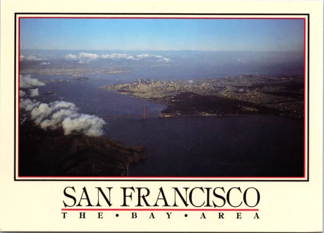 Aerial View Headlands San Francisco Oakland California CA Chrome Postcard UNP