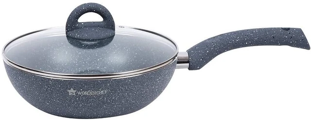 Wok con tapa granito antiadherente inducción Wok 20 cm aluminio cualquier tipo de placa