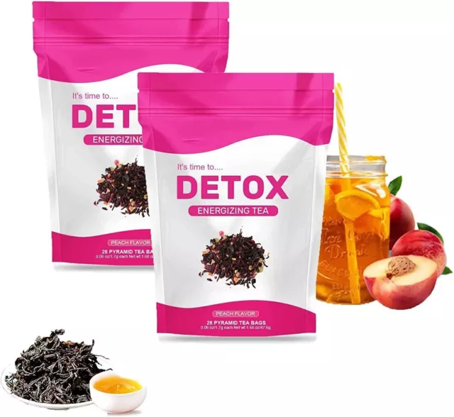 28 piezas de té de desintoxicación - totalmente natural, soporta un peso saludable, ayuda a reducir la hinchazón.