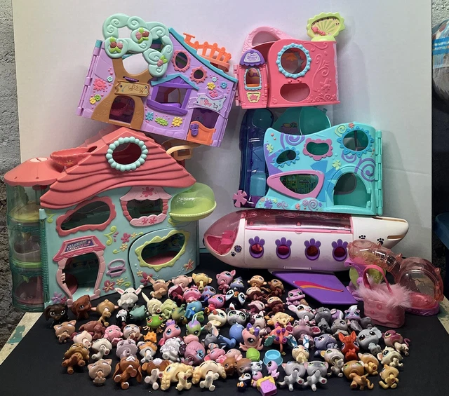 HUGE LOT OF 100+ Littlest Pet Shops, LPS Houses, Accessories, 87 Pets W