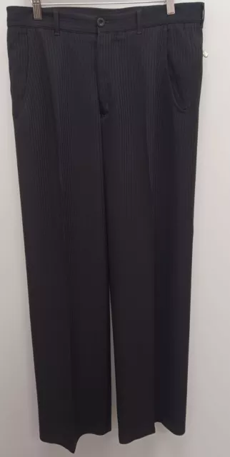 Armani Collezioni Men's Black Size 34/L Straight Stripe Pants